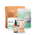 Brandl vitamin b12 in einer kleinen bernsteinfarbenen glas-tropfflasche mit schwarzem deckel und pinker flüssigkeit aus der sammlung alle produkte