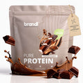 Eine elegante silberne pouch von brandl pure protein 2.0 vegan in schokolade wonder mit veganem zertifikat