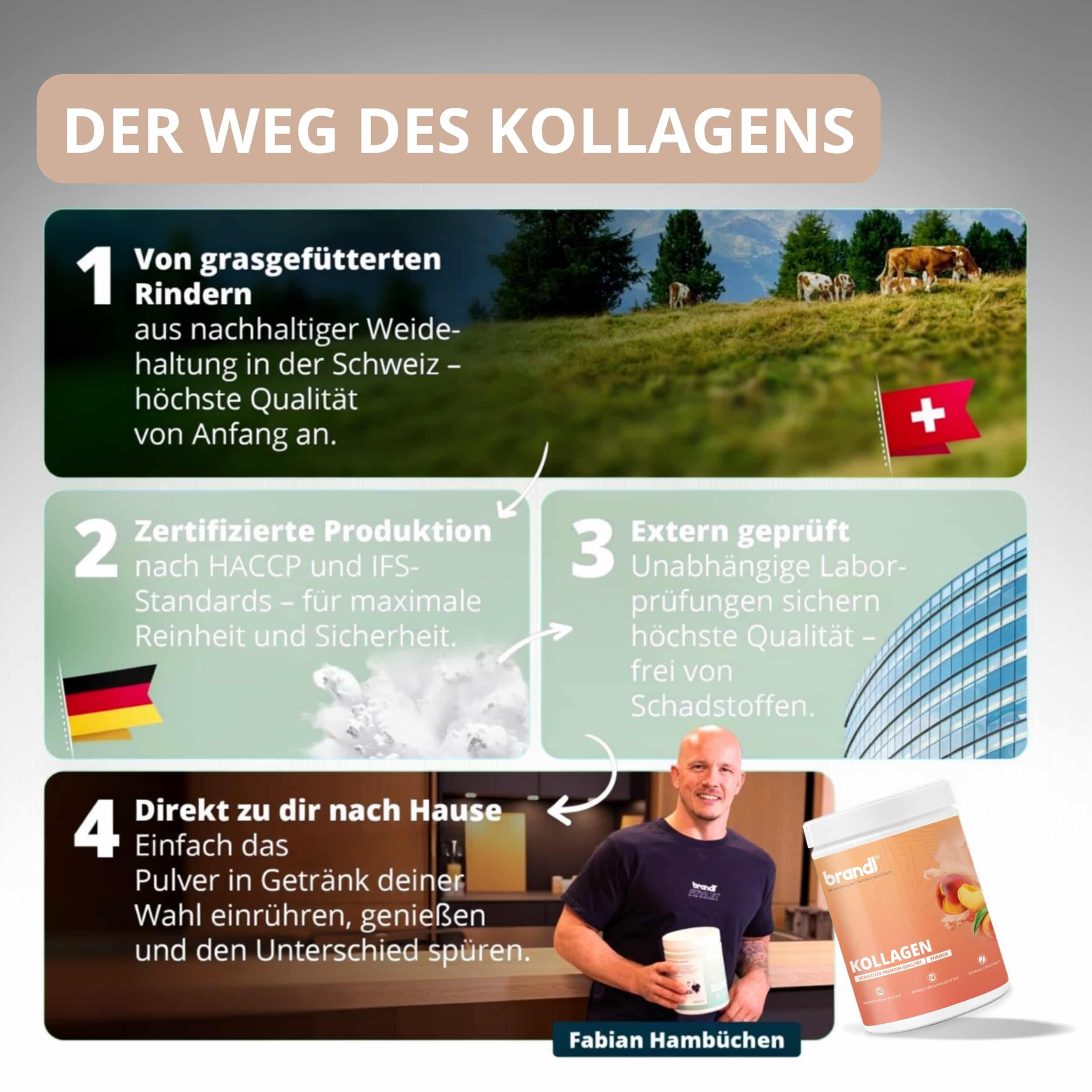 Orange weiße zylinderförmige dose brandi kollagen pulver mit pfirsichgeschmack für kollagen pulver produkt