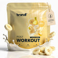 Goldfarbener wiederverschließbarer Beutel Brandl Banana Dream Post-Workout Whey Protein Pulver