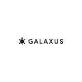 Schwarzes Galaxus-Logo mit einer stilisierten Sonne mit Strahlen und dem Markennamen in fetten, Großbuchstaben.