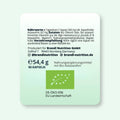 Leichter grün rechteckiger bio astaxanthin etiketts für 90 kapseln von brandl nutrition gmbh mit bio zertifikat und deutscher text