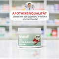 Brandl bio astaxanthin supplement in a white jar with a light green label featuring red algae and the bio logo