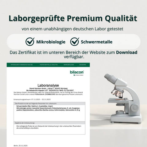 Weißer zusammengesetzter mikroskop mit metallischen komponenten und stabiler basis für bio astaxanthin produkttests
