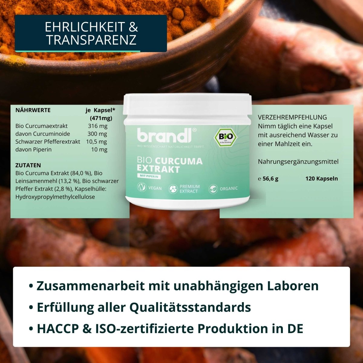Bio Curcuma Extrakt - Brandl Nutrition