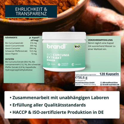Bio Curcuma Extrakt - Brandl Nutrition