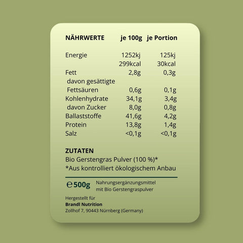 Bio Gerstengras Pulver - Brandl Nutrition