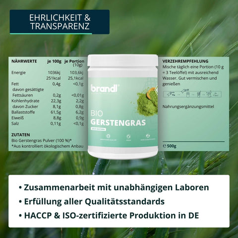 Bio Gerstengras Pulver - Brandl Nutrition