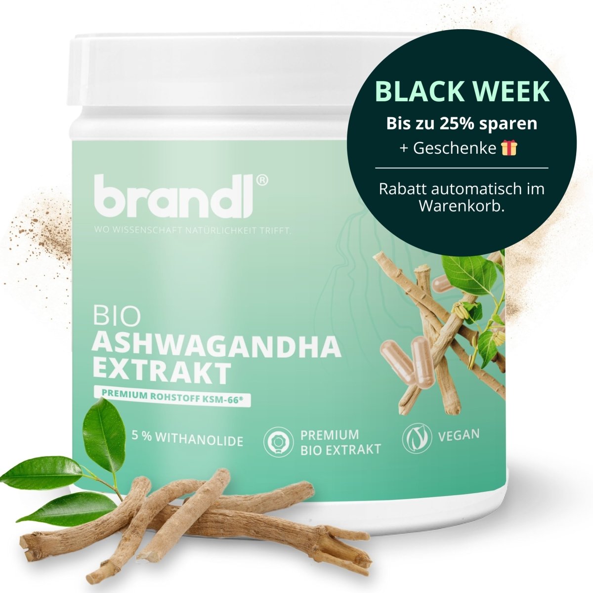 Bio KSM 66® Ashwagandha Extrakt - Brandl Nutrition