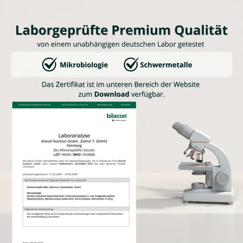 Ein moderner weißer biologischer beschädigungsextrakt bio mönchspfeffer mit metallischen akzenten und stabilem ständer