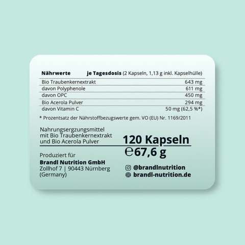 Bio OPC + Vitamin C Kapseln - Brandl Nutrition