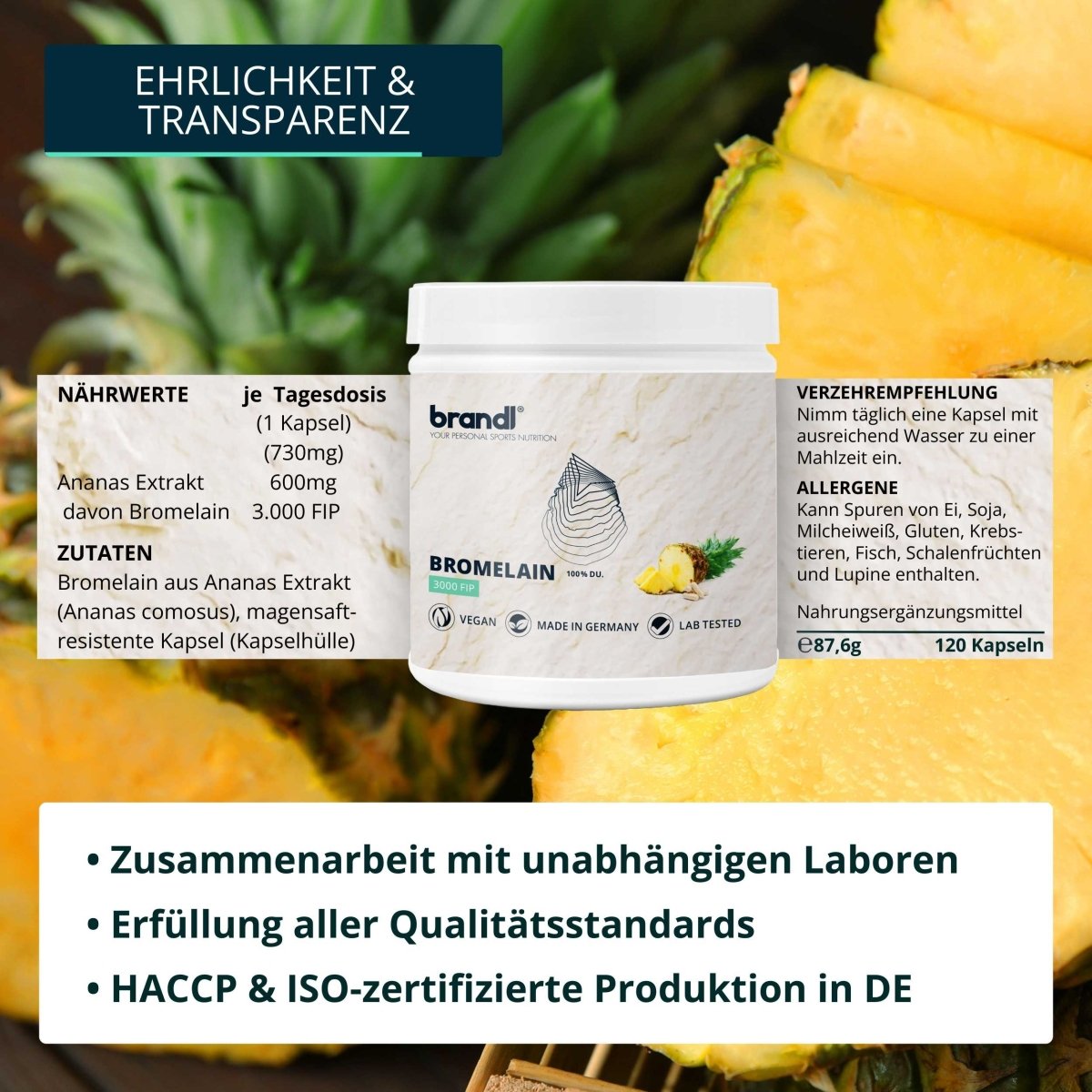 Bromelain Kapseln - Brandl Nutrition