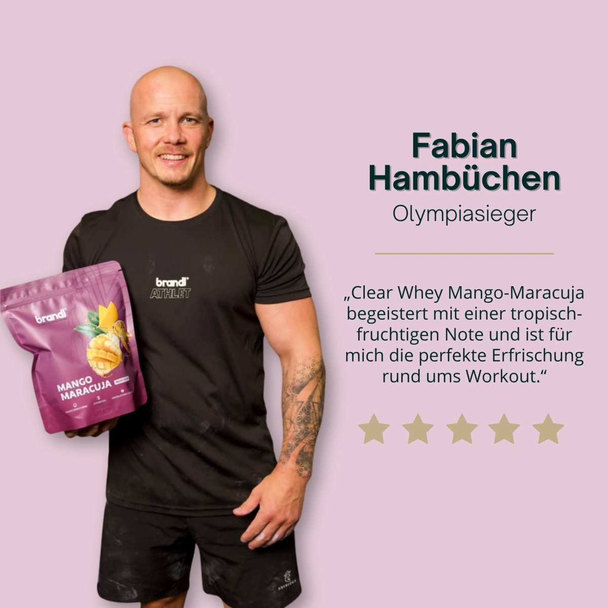 Violettes pouch von brandi athlet clear whey mango-maracuja proteinpulver für klaren whey-trinkgenuss