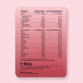 Rosa rechteckiges nahrungswertetikett der marke brandl nutrition gmbh auf der rückseite des clear whey proteinpulvers