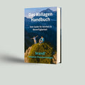 Das kollagen-handbuch e-book hardcover buch mit farbenfroher berglandschaft und modernem design auf dem cover