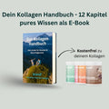 Das kollagen-handbuch e-book cover zeigt zwei personen auf grasbewachsenem klippenrand vor berglandschaft swiss premium collagen von brand