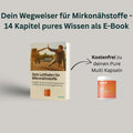 Orange-weiße zylindrische kapselverpackung mit reinen multi-kapseln von brandl für dein leitfaden für mikronährstoffe ebook