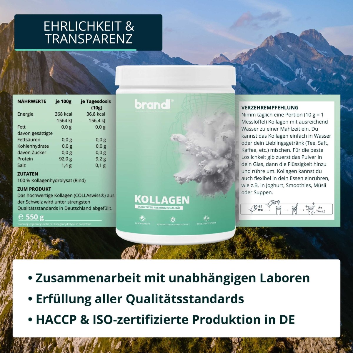 Kollagen Pulver (3 für 2 Angebot) - Brandl Nutrition