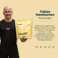 Gelber pouch der marke brandi post workout shake bananengeschmack aus der serie post workout vegan 2.0