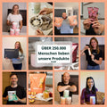 Collage aus Kundenfotos mit brandl Produkten – über 250.000 Menschen lieben unsere Produkte