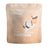 Beige wiederverschließbarer pure protein 2.0 whey beutel mit mandel kokos geschmack und milchillustrationen