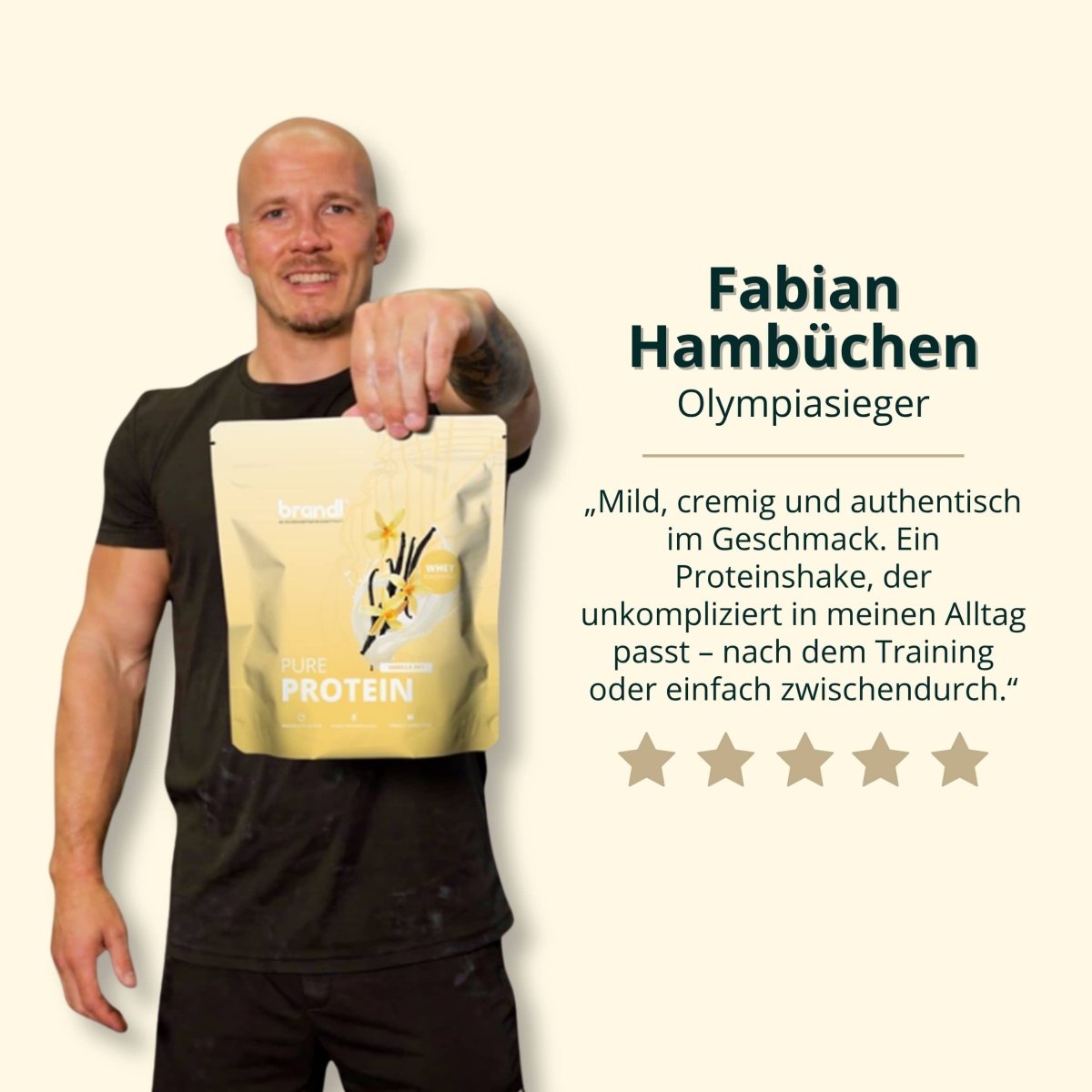 Eine gelbe tasche vanilla proteinpulver mit resealable design und eleganter illustration pure protein 2.0 whey