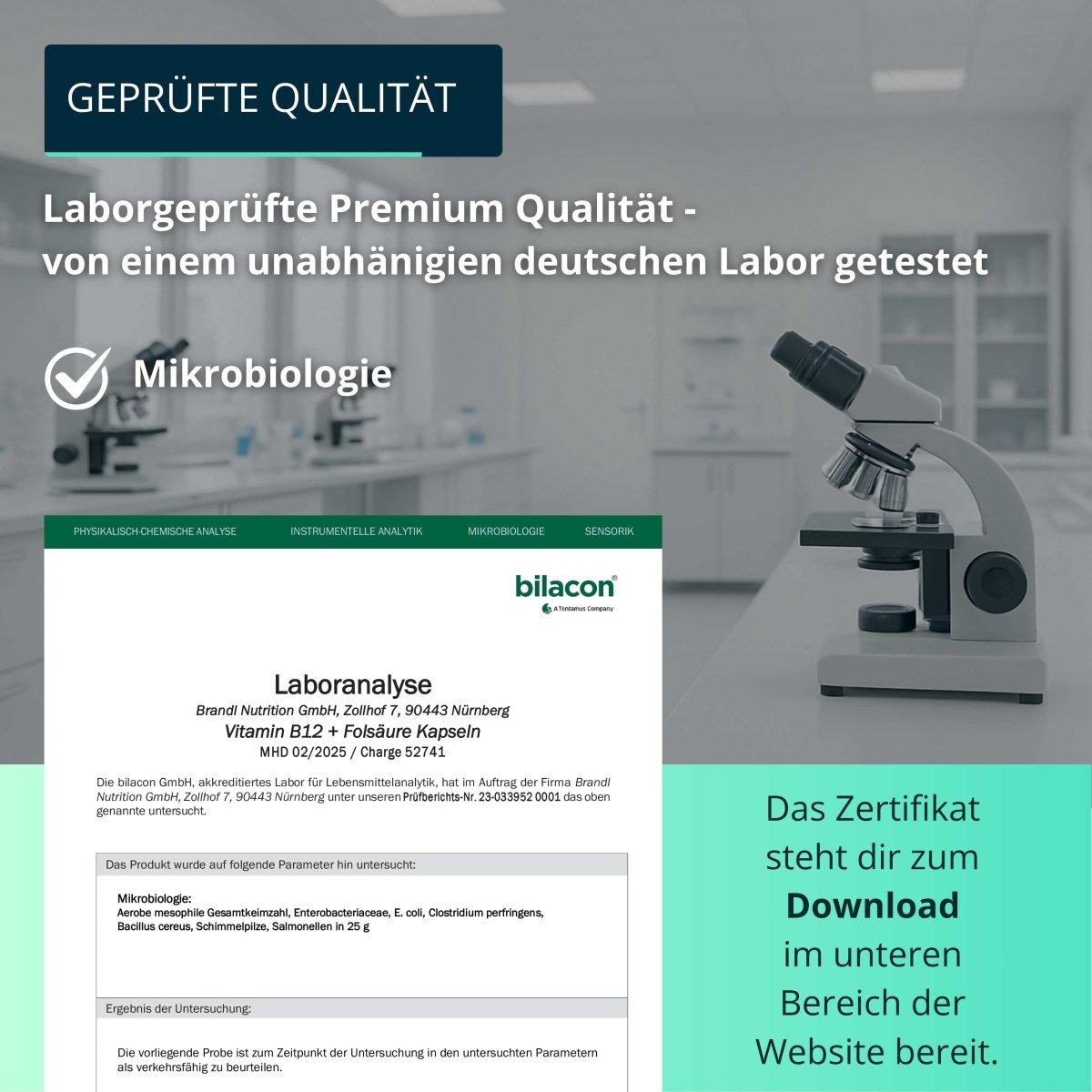 Vitamin B12 mit Folsäure Kapseln - Brandl Nutrition