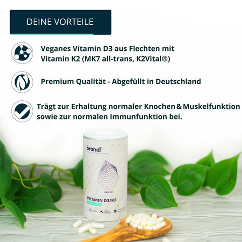 Vitamin D3/K2 Kapseln - Brandl Nutrition