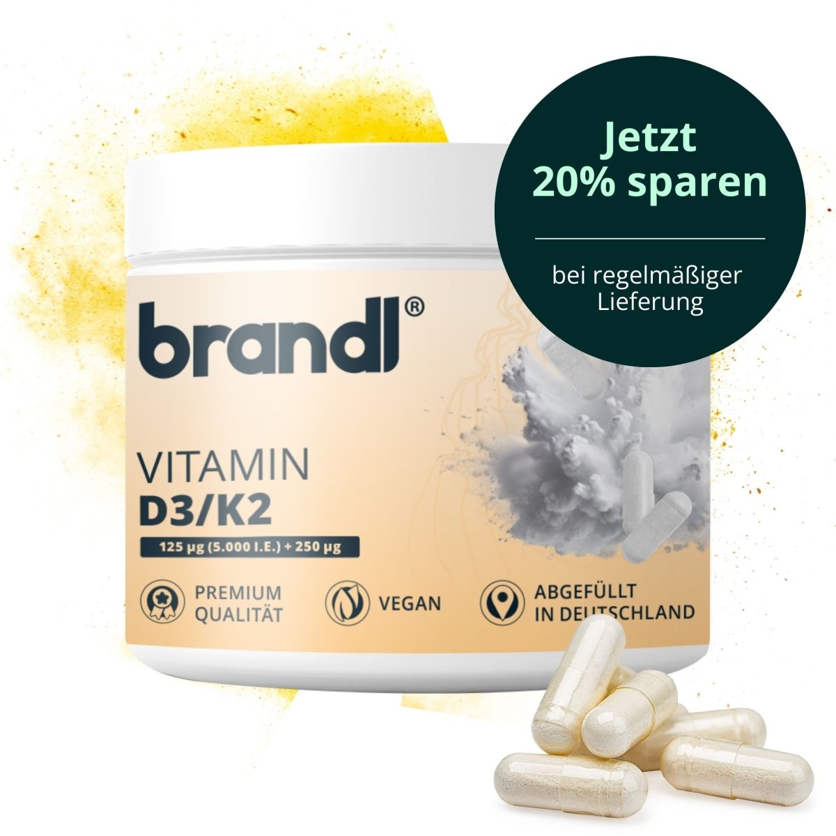 Vitamin D3/K2 Kapseln - Brandl Nutrition