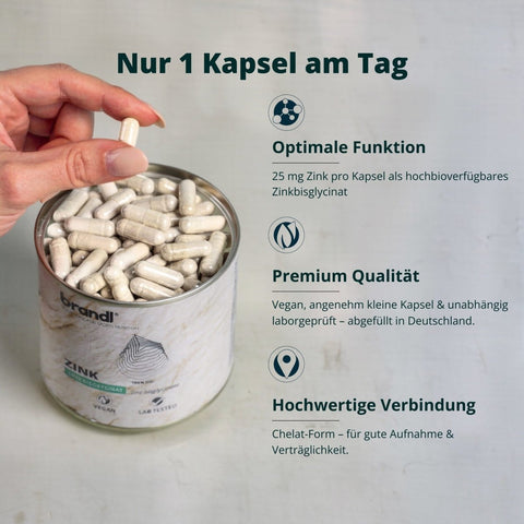 Zink Kapseln - Brandl Nutrition - Informationen