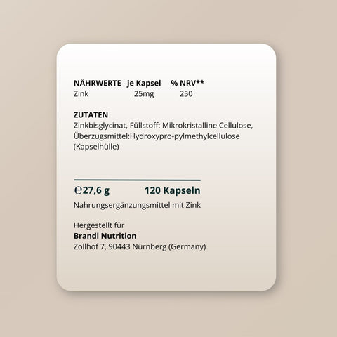 Zink Kapseln - Brandl Nutrition